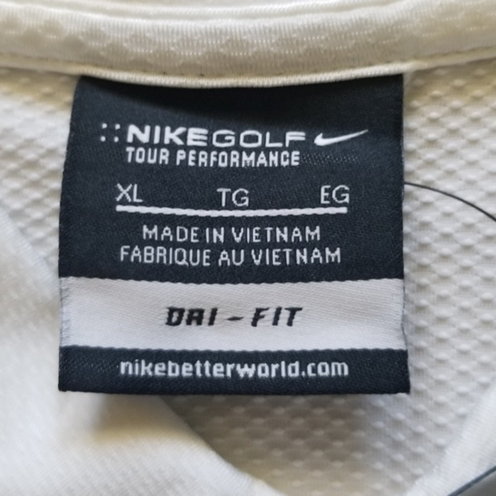 Nike Golf Tour Performance Dri-Fit Men’s‎ White Polo Shirt Sz. XL - Picture 8 of 14